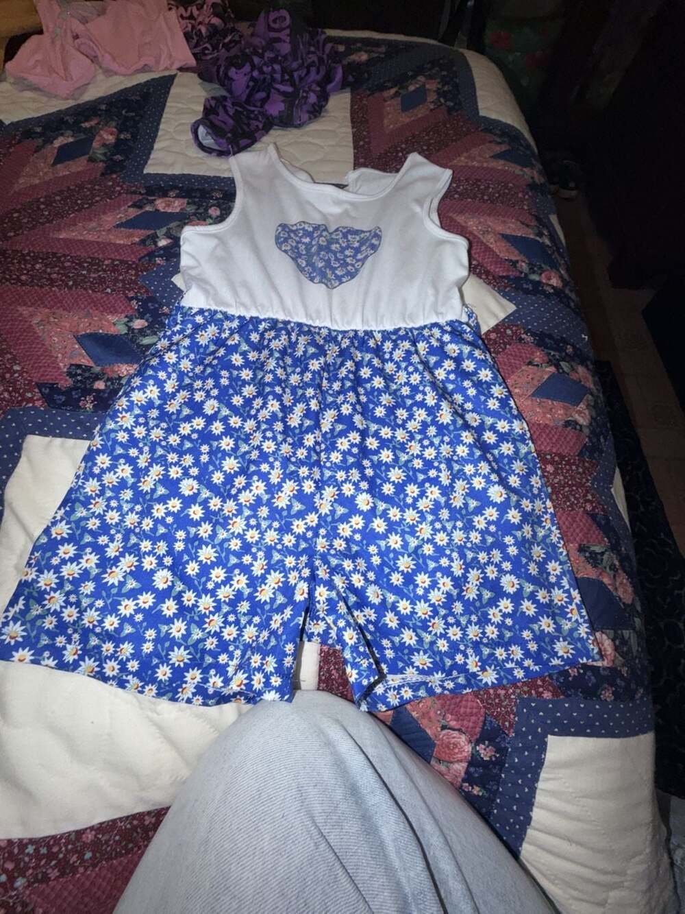 Toddler Girls Daisy Print Sleeveless Romper size 7